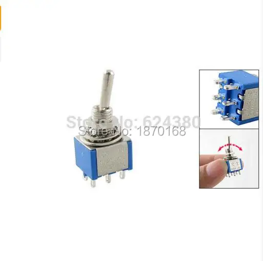 10 шт./лот MTS 202 AC 250V/3A 125V/5A ON/ON 2 два положения DPDT 2P2T DP2T 2PDT рычажный переключатель