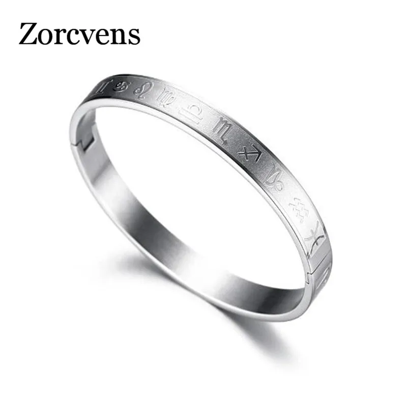 ZORCVENS 316L нержавеющая сталь 12 созвездий браслет для женщин на запястье браслеты