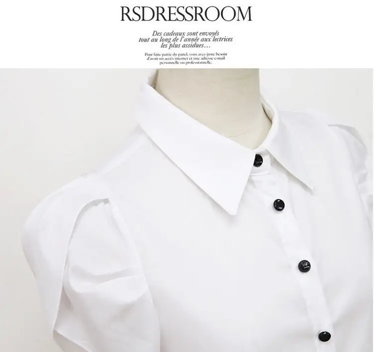 Новинка 2015 года Модные однотонные белые рубашки Летний стиль xs-5xl блуза на