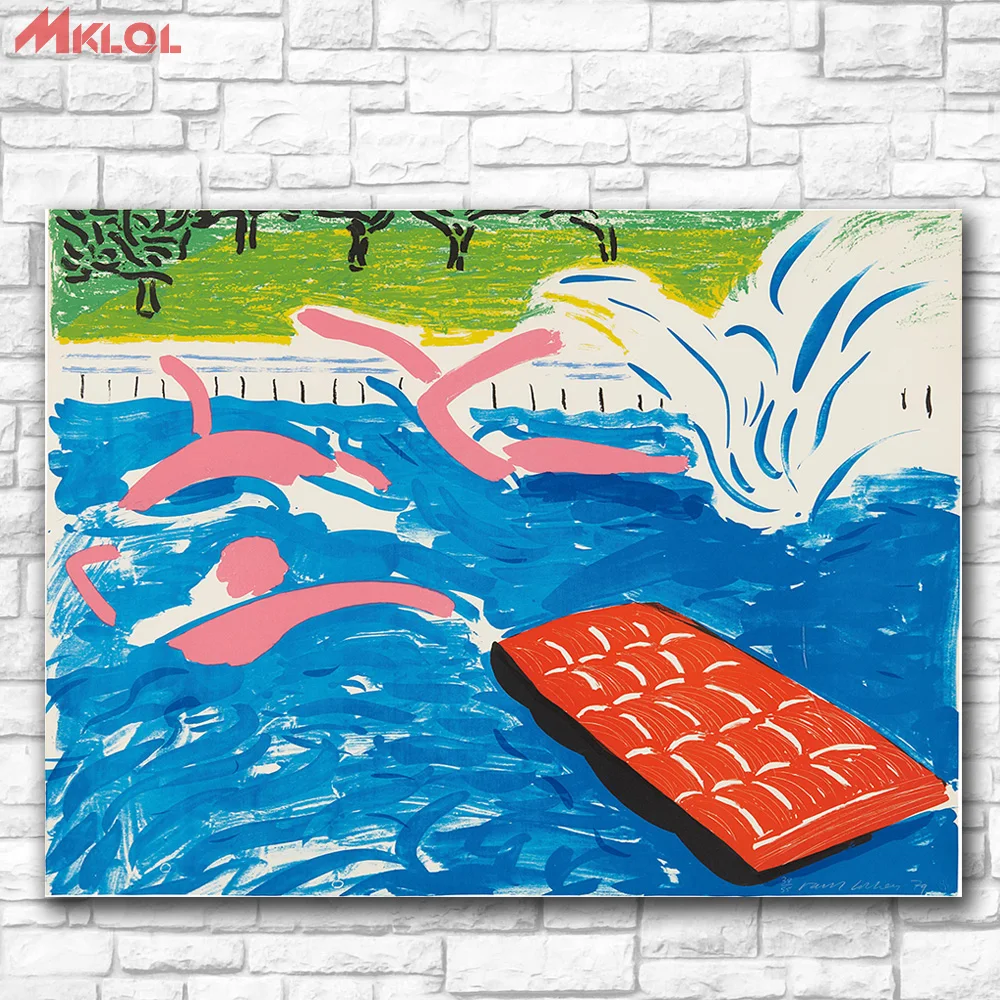 

Afternoon Swimming, 1980 by DAVID HOCKNEY Painting Home Decor On Canvas Modern Wall Art Canvas Print Canvas Painting No Frame