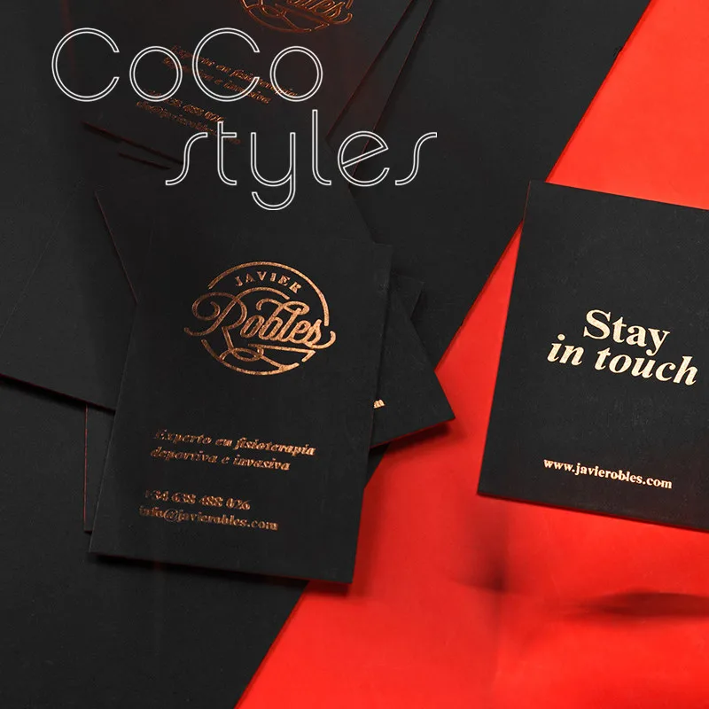 Cocostyles Индивидуальные высокого класса красочные foiling edge карты с печатью букв для