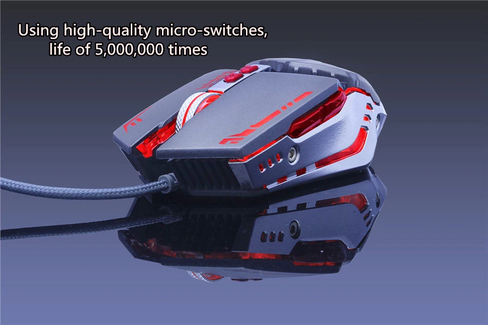 Горячая Распродажа, Проводная игровая мышь USB, 7 кнопок, 5600 dpi, оптический светодиодный компьютерный мышь, Игровые Мыши для ПК, ноутбука, ноутбука, PRO Gamer