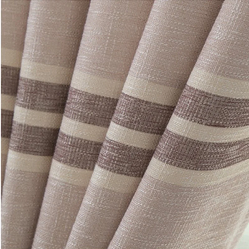 Color 1 Cloth Плотные синельные льняные шторы в кофейную полоску, затемненные шторы, современные синие шторы, тюль для гостиной, AG1223 - Цвет: Color 1 Cloth