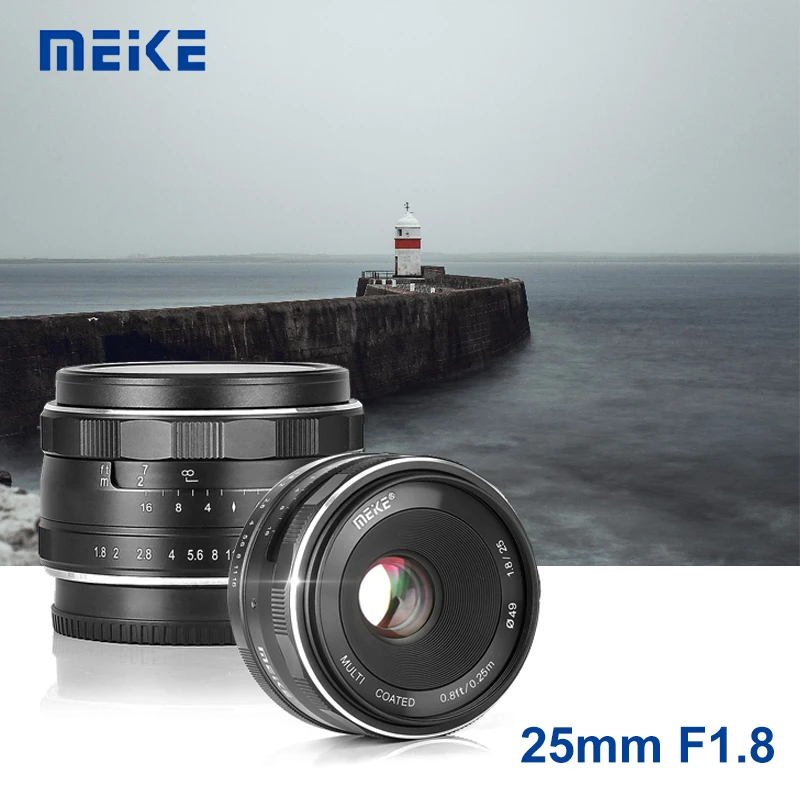 Meike 25 мм F1.8 APS C широкоугольный объектив с ручной фокусировкой для SONY E mount Fujifilm X