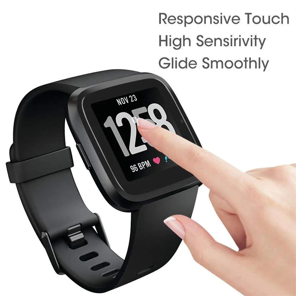 Защита для экрана часов смарт-часов Fitbit Versa полное покрытие изогнутый край 9H 3D