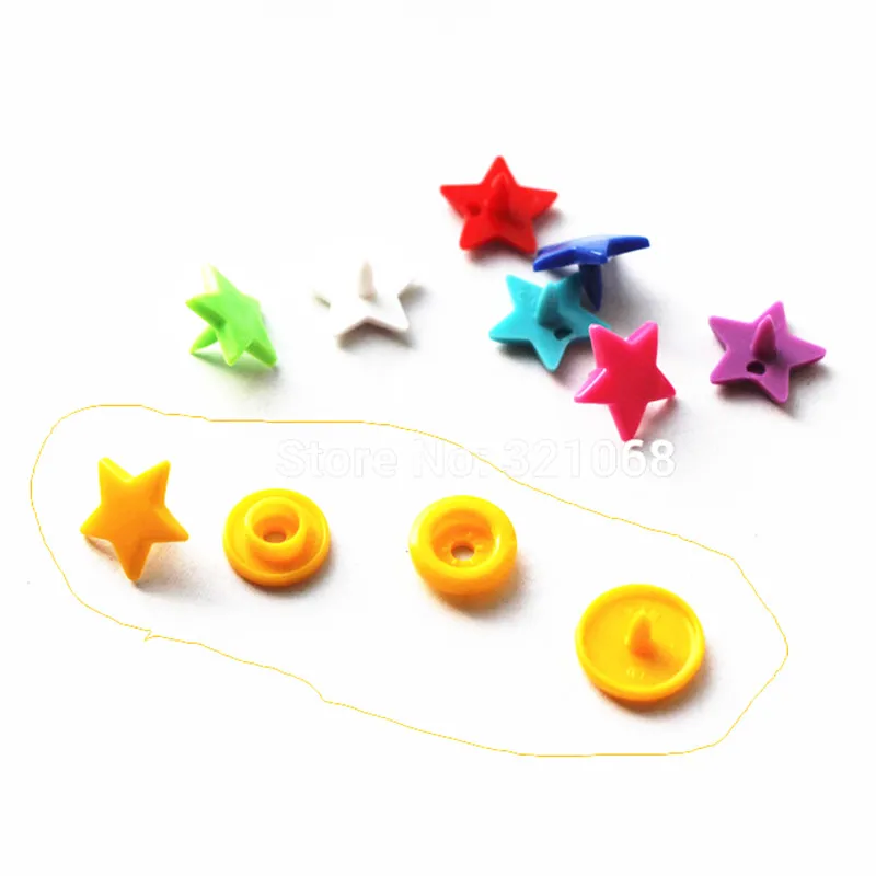 150 Sets of KAM Plastic Snap Button Baby Diapers with Mixed Five-pointed Star Type - 15 Colors image 6