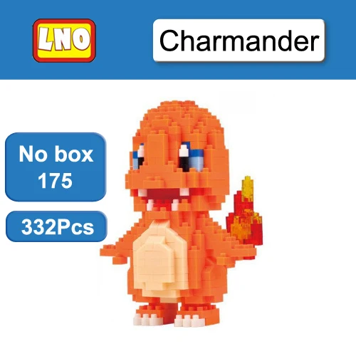 New Charmander nobox LoZ Блоки строительные мяч Пикачу Snorlax, чармандер, Бульбазавр Jigglypuff игрушки; фигурки героев аниме модель японский мультфильм подарок - Цвет: New Charmander nobox