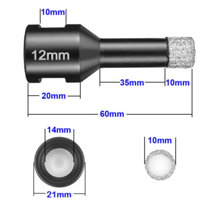 5 шт. M14 охлаждения воск сверла по металлу вакуумные паяльные Технология 6/8/10/12/14