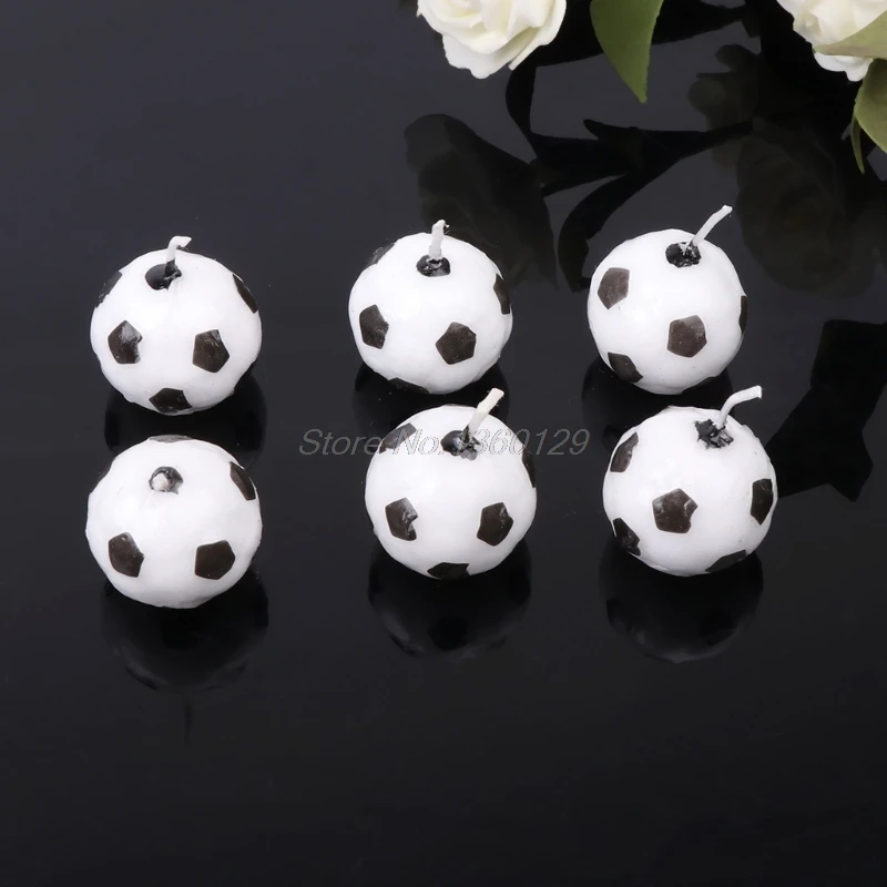 6 шт./компл. свечи для футбольного мяча на день рождения детские принадлежности