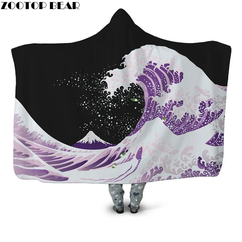 

Billow Wearable Thin Hooded Blanket for Kid Adult Plush Throw Blanket Bedspread Fashion Sherpa Blanket Drop Ship