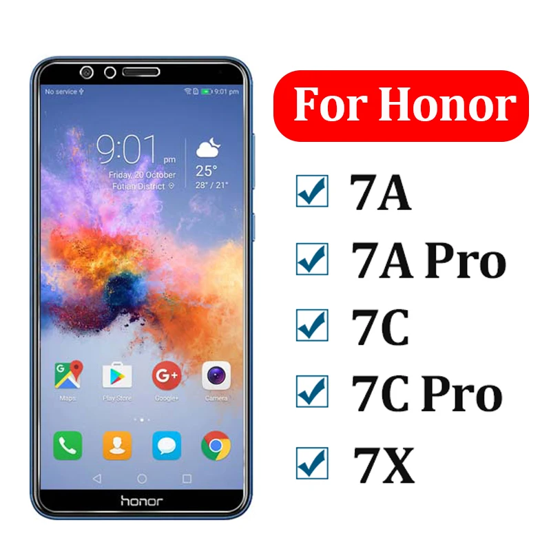 Защитное стекло honor 7x 7c для huawei honnor 7a 7 a x c защита экрана закаленное 2.5D huawey a7 x7 c7