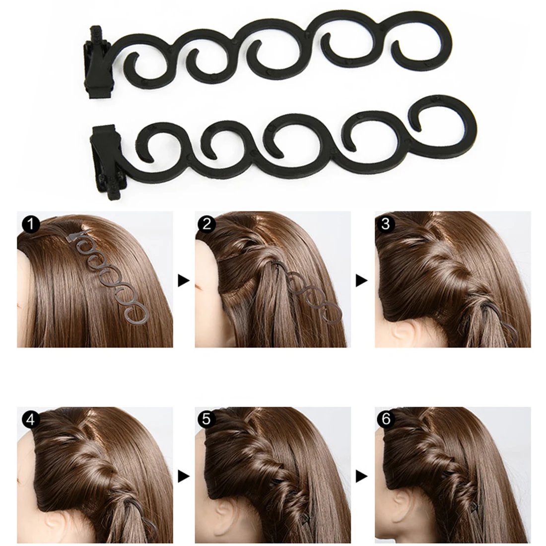 1 пара элегантных волос Braider цветок Волшебная заколка для волос стилист очередь твист плетение DIY прическа аксессуары для укладки случайные цвета