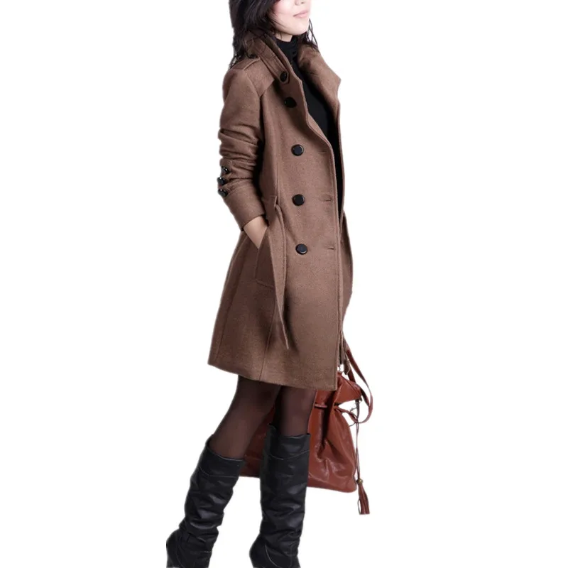 Fashion Autumn Winter women woolen coats 2019 Korean Especially elegant womens jacket Plus size Slim black Ladies long Overcoat | Женская - Фото №1