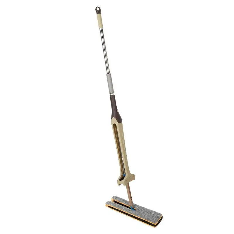 1 pcs Mop 360 градусов удобная ручка Швабра устройство для чистки пола самоотключающаяся двухсторонняя плоская Швабра для гостиной кухни Прямая - Цвет: 1 pcs Mop