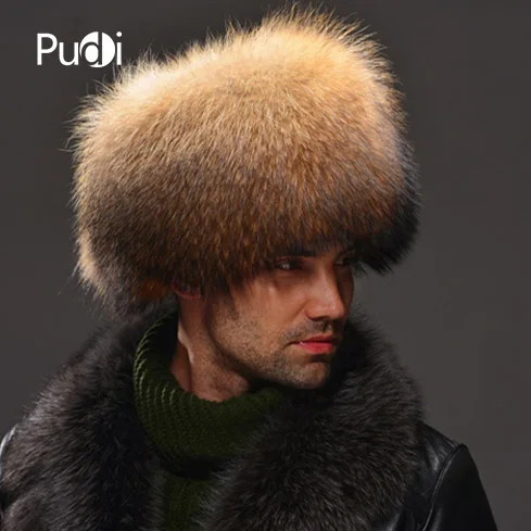 

HM030 натуральная енотовидная собака шляпа «Русская зима» Для мужчин теплая Шапки целый кусок енотовидная собака Мех Шапки