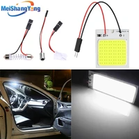 high quality cob led panel light super white car reading map lamp auto dome interior bulb with t10 adapter festoon base 12v dc
