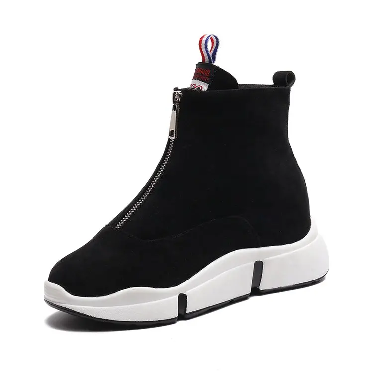 Модные женские туфли повседневные зимние Ботильоны Для женщин комфорт круглый