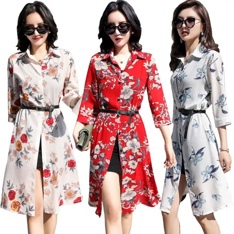 Кардиган-кимоно Женский с цветочным принтом шифоновая блузка в стиле бохо