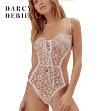 Darcydebie/летние женские модные сексуальные кружевные боди с тонкими лямками и вышивкой на шнуровке в стиле пэчворк, комбинезоны, комбинезоны