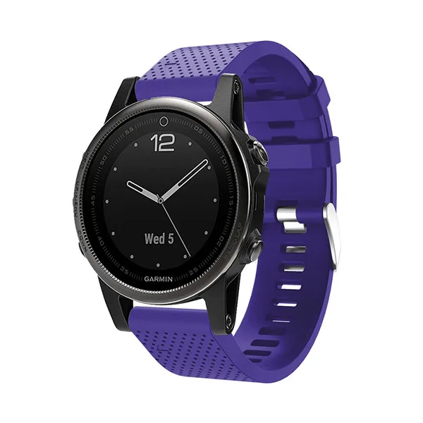 Из силикагеля, мягкий браслет на запястье ремешок для Garmin Fenix 5S gps Смарт-часы с заменой ремешка силикона 20 мм наручный ремень ремешок для часов - Цвет: Фиолетовый