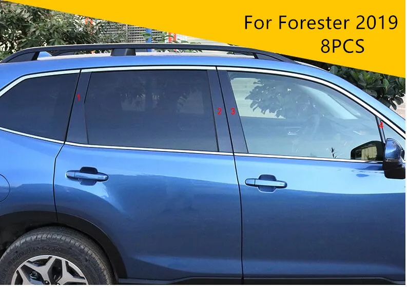 PC ярко черный оконный столб украшенный чехол для Subaru Forester 2013 14 15 16 17 18 BA100 - Название цвета: 3