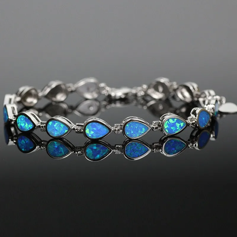 Браслеты SZ0041 с голубым опалом в форме капли воды для женщин|bracelets for|opal braceletbracelets for
