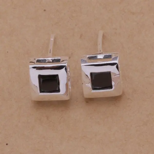 Серьги AE278 серебряного цвета модные ювелирные изделия яркий квадратный