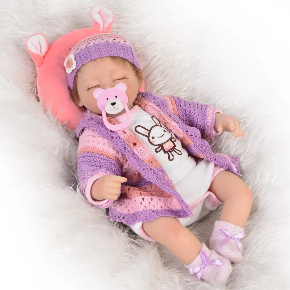 Реалиста спальный 17 дюймов принцессы Reborn Baby Doll силиконовые виниловые куклы