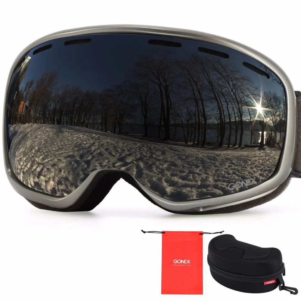 Gonex OTG лыжные очки для сноуборда и лыж очки мужские и женские UV400 защита двойные сферические линзы для зимних видов спорта