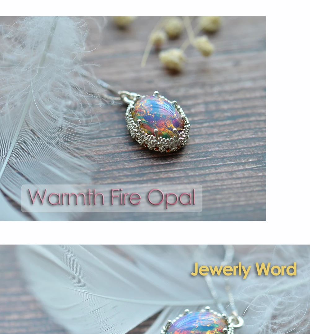 MosDream Warmth Fire Opal Pendant Necklace for women Pink Multi Gemstone Magic Friendship Jewelry Delicate s925 silver Necklace