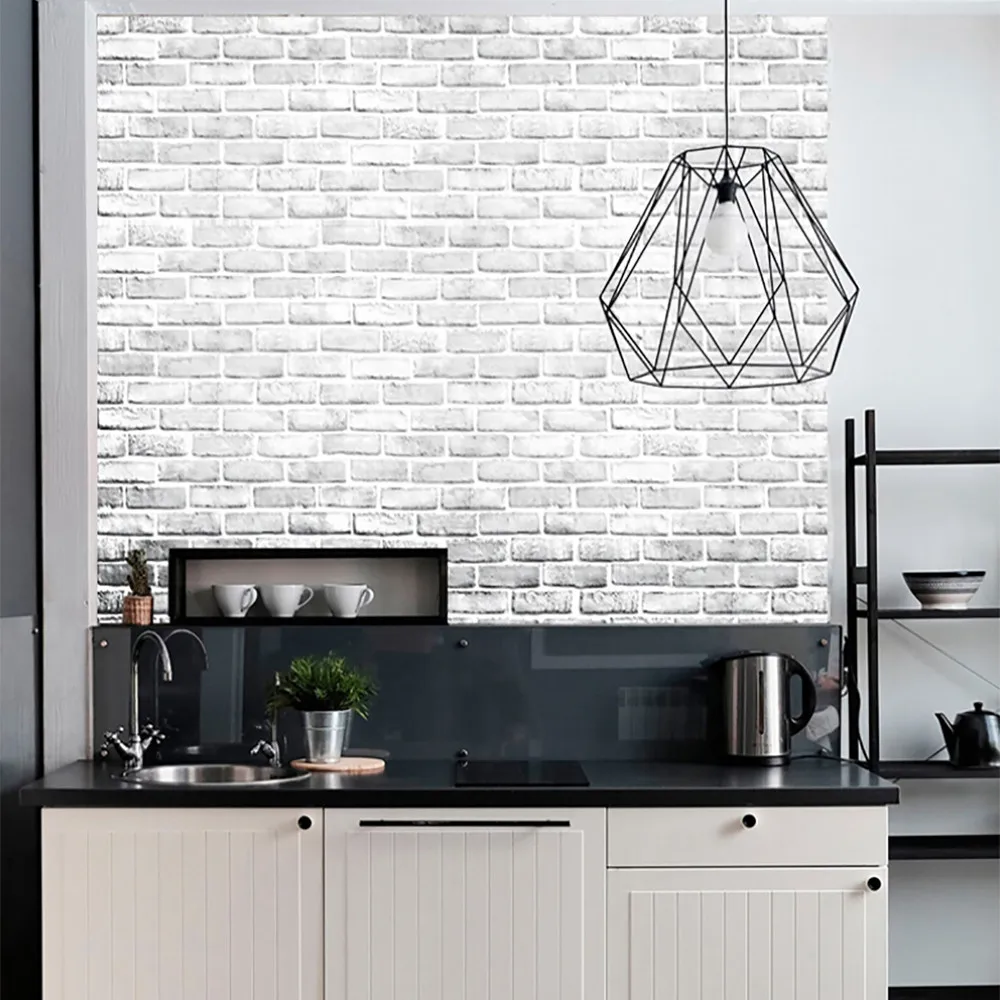 3D Наклейка на стену кирпичный камень деревенский эффект самоклеящаяся настенная