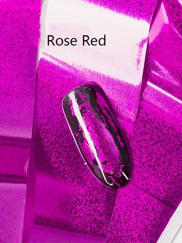 Rose Red 1 шт 4*100 см голографическая переводная Фольга голографическая фольга для ногтей звездное небо переводная Фольга Наклейка - Цвет: Rose Red