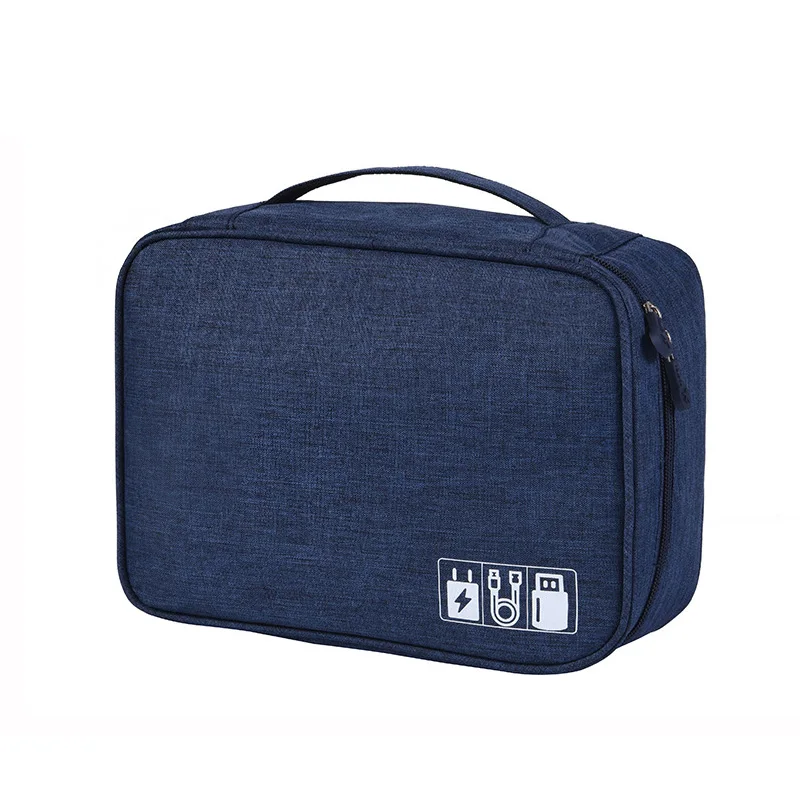 Темно-синий Аксессуары для путешествий, сумка для кабеля, портативный цифровой USB органайзер для гаджета, зарядное устройство, провода, mskeup, чехол на молнии, чехол для хранения - Цвет: Темно-синий