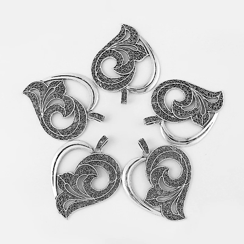 2 шт. подвеска в виде сердца 65 х61 мм|pendant for necklace|large pendants necklaceslarge silver |