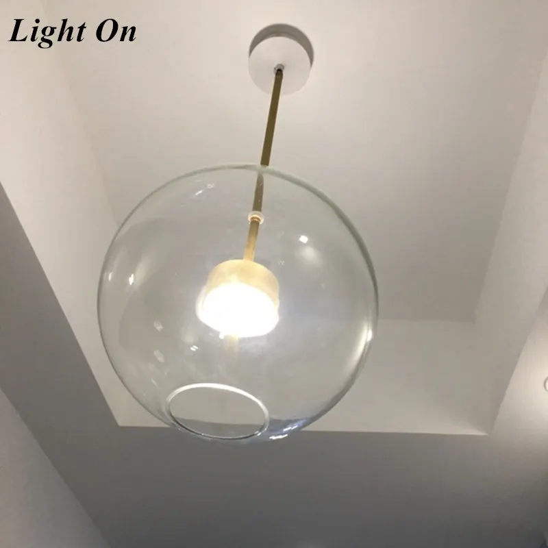 Wongshi современный из прозрачного стекла Led подвесной светильник мыльный шар светильники внутреннего освещения Lustre luminaria подвесной светильник
