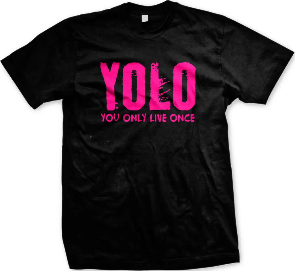 YOLO-You Only Live Once-розовая неоновая модная мужская футболка | Мужская одежда