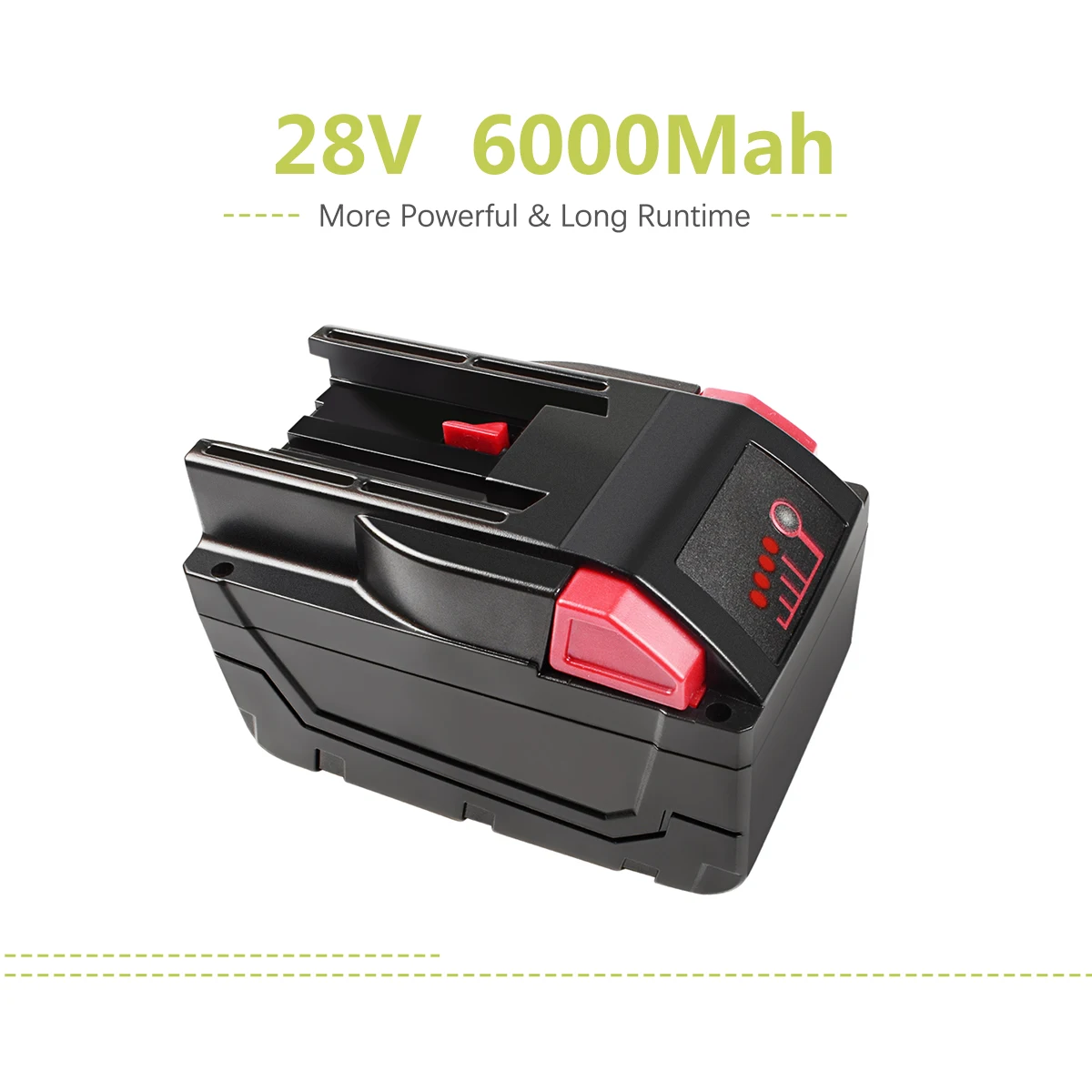 Powtree 28V 6.0Ah Li-Ion Батарея Замена для Милуоки 28V M28 48-11-2830 0730-20 инструмент L30