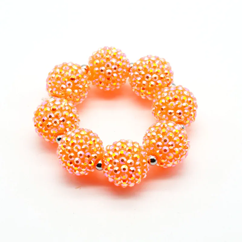 

wholesale 5PCS New Fashion Kids Girls Child Bubblegum Orange Drill Ball Bracelet
