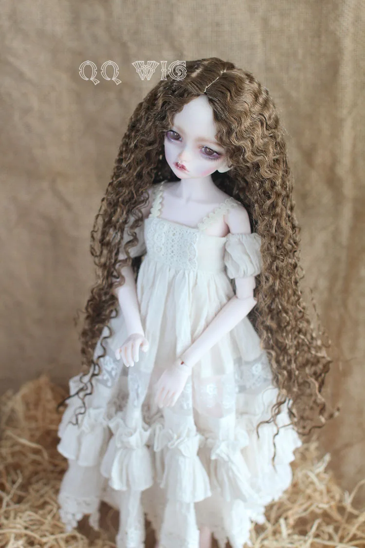 Кукла 1/3 Bjd длинный волнистый коричневый винтажный BJD парик для шарнирной куклы/sd