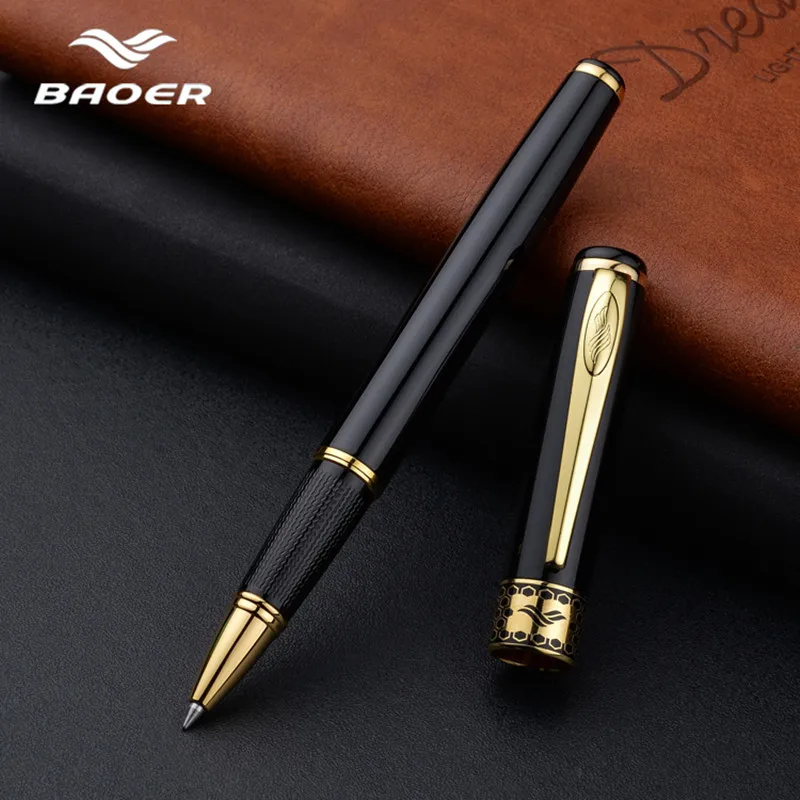 

Шариковая ручка Baoer 68, металлические ручки, шариковая ручка, корпоративные подарки, шариковая ручка 0,5 мм, черная ручка, шариковая ручка люкс