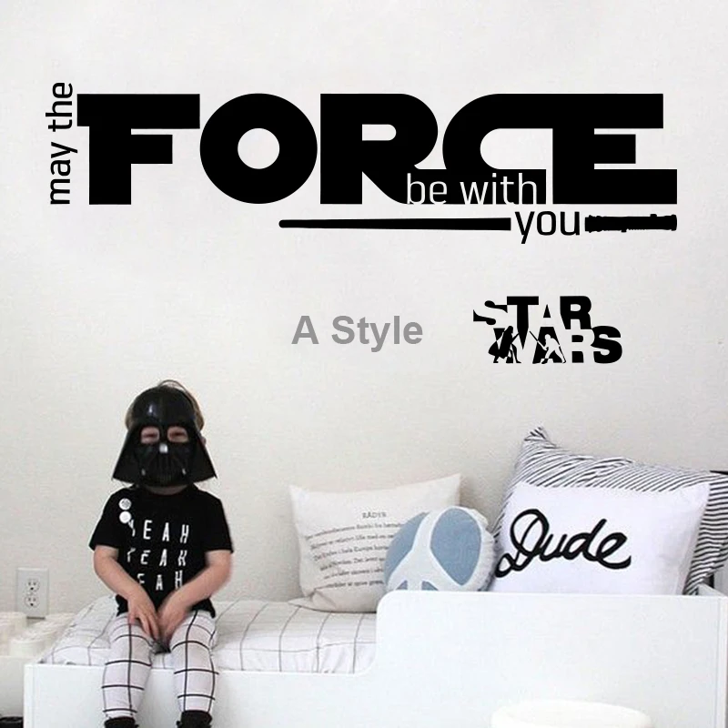 

New Design May The Force Be With You War Star Quote WALL STICKER Home Decor Art Vinyl Decal DIY home decoration kids room