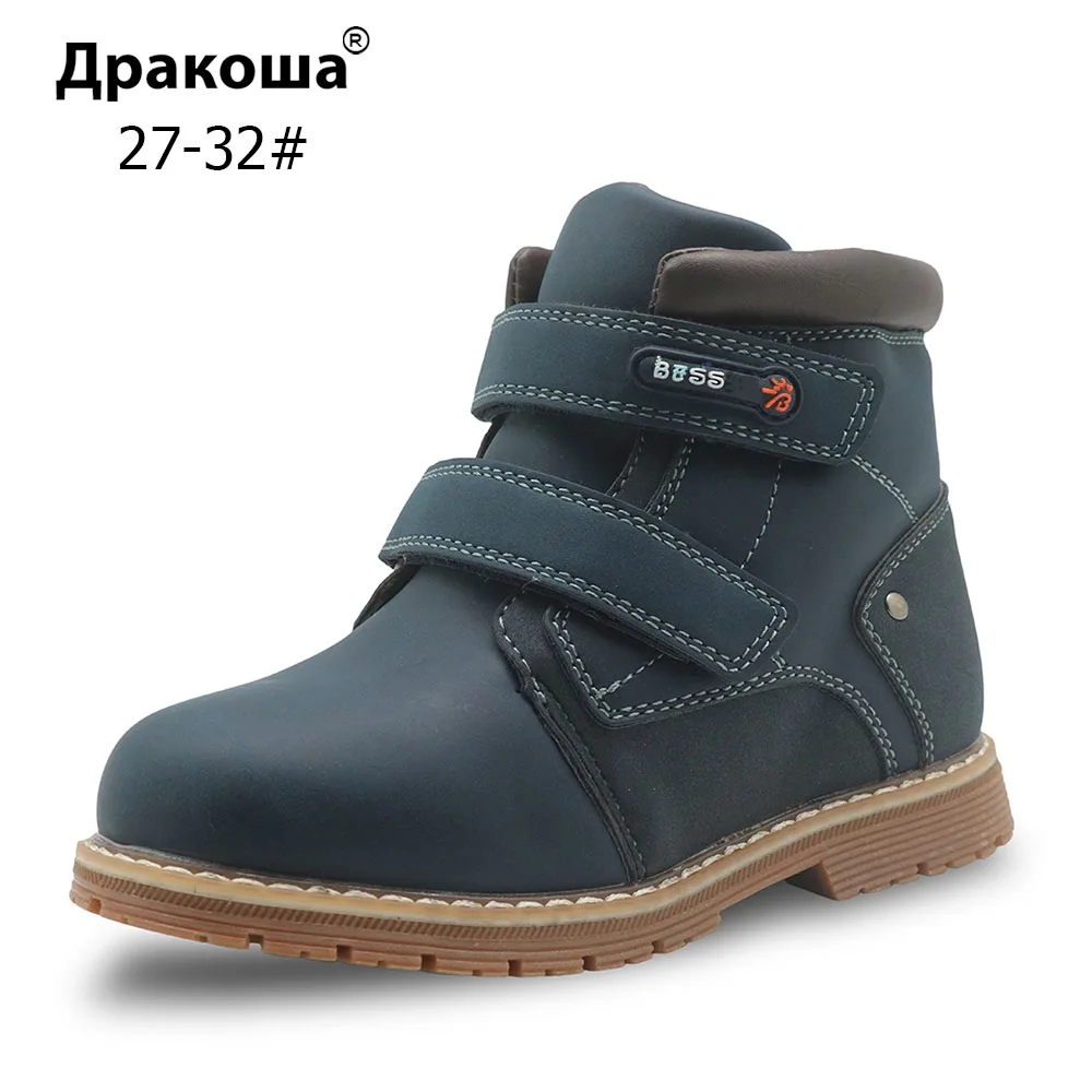Apakowa для мальчиков зимние классические ботинки Ankle маленьких детей из шерсти