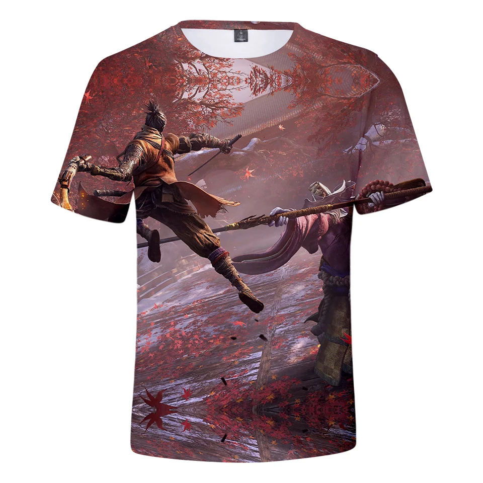 SEKIRO/футболка с 3D принтом Shadows Die Twice для мальчиков и девочек летние модные удобные