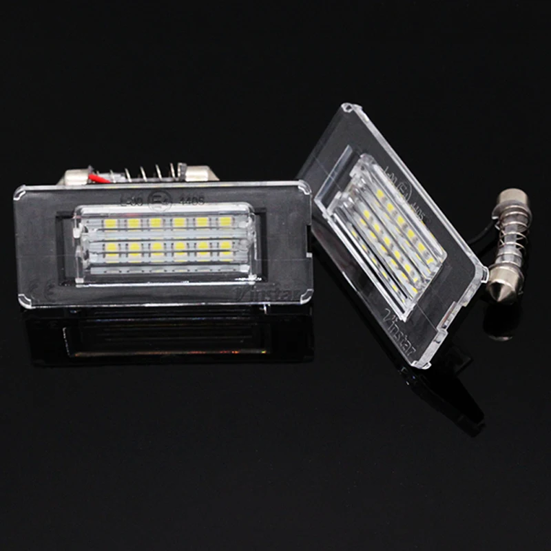 

2x Canbus Car LED License Plate Lights 18LED 12V SMD 3528 6000K White for BMW Mini Cooper