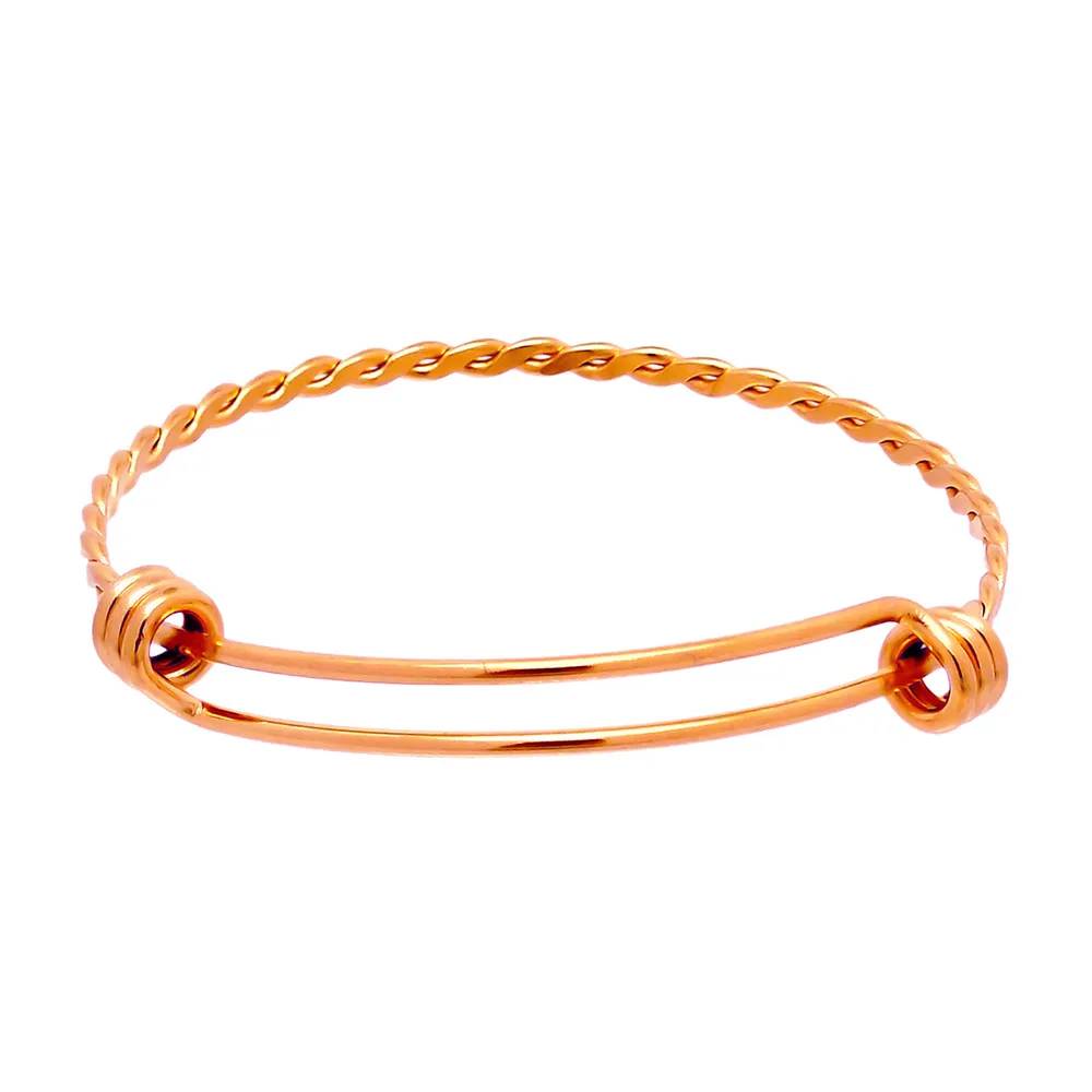 rose gold color 3 цвета, браслеты из нержавеющей стали, браслеты для женщин, раздвижной браслет, шарм, манжета, браслет, сделай сам, ювелирные изделия для женщин - Окраска металла: rose gold color