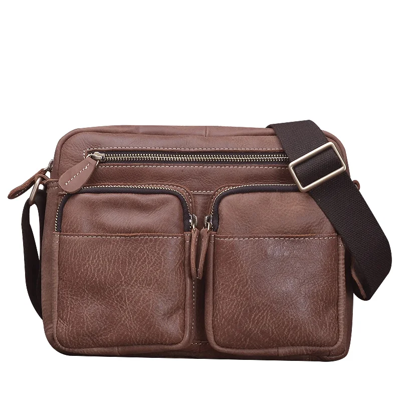 Сумка AETOO мужская из матовой кожи мессенджер ручной работы в стиле ретро саквояж