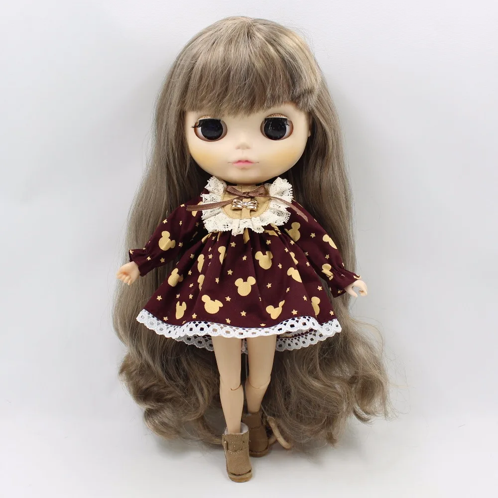 Blyth кукла ледяная личка тело коричневый синий наряд Лолита платье для девочки 1/6 игрушка подарок