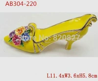 wholesale cheaper price vintage crystals peep toe shoe ring holder trinket box with quality czech crystal