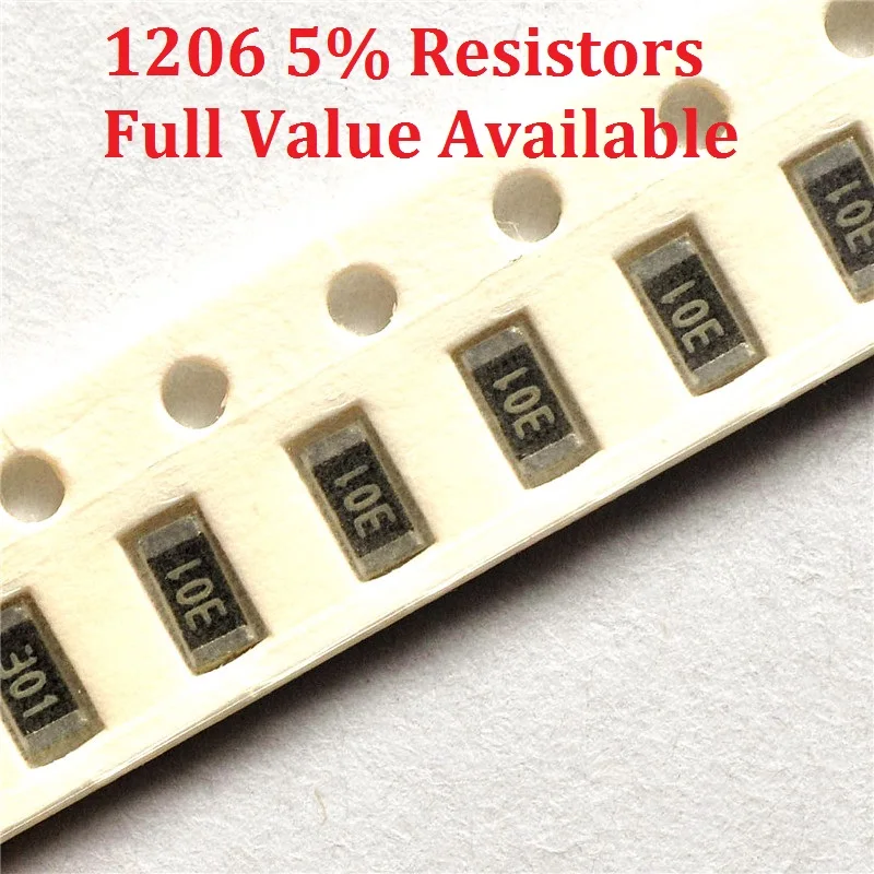 300 шт./лот SMD чип резистор 1206 110R/120R/130R/150R/160R 5% Сопротивление 110/120/130/150/Ohm резисторы K Бесплатная доставка