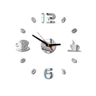 Кафе DIY большие настенные часы бескаркасные гигантские настенные часы современный дизайн кафе кофейная кружка кофейные зерна Настенный декор кухня настенные часы Новый